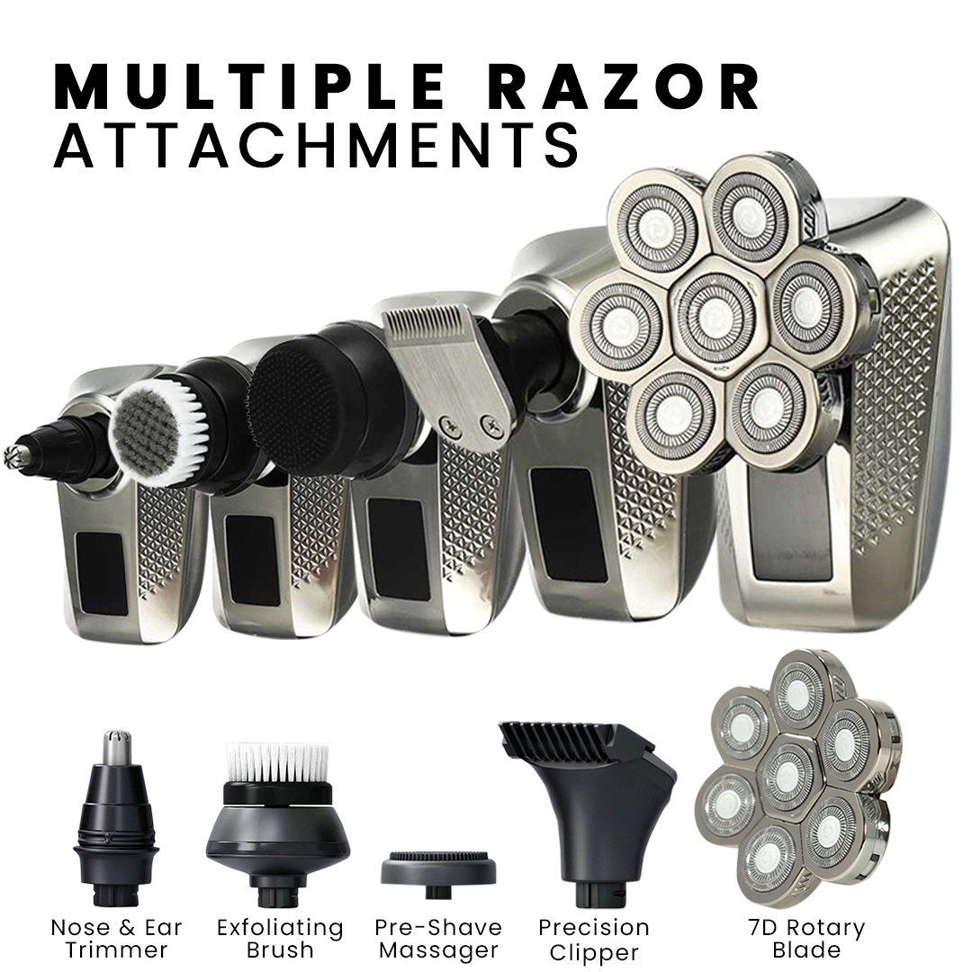 The shaver comes with multiple attachments to meet your various shaving needs.